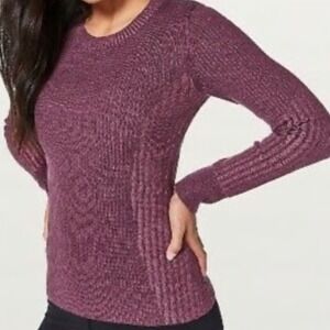 Lululemon Women Merlot Merino Wool Feeling Balanced Sweater  Size 10 Athleisure